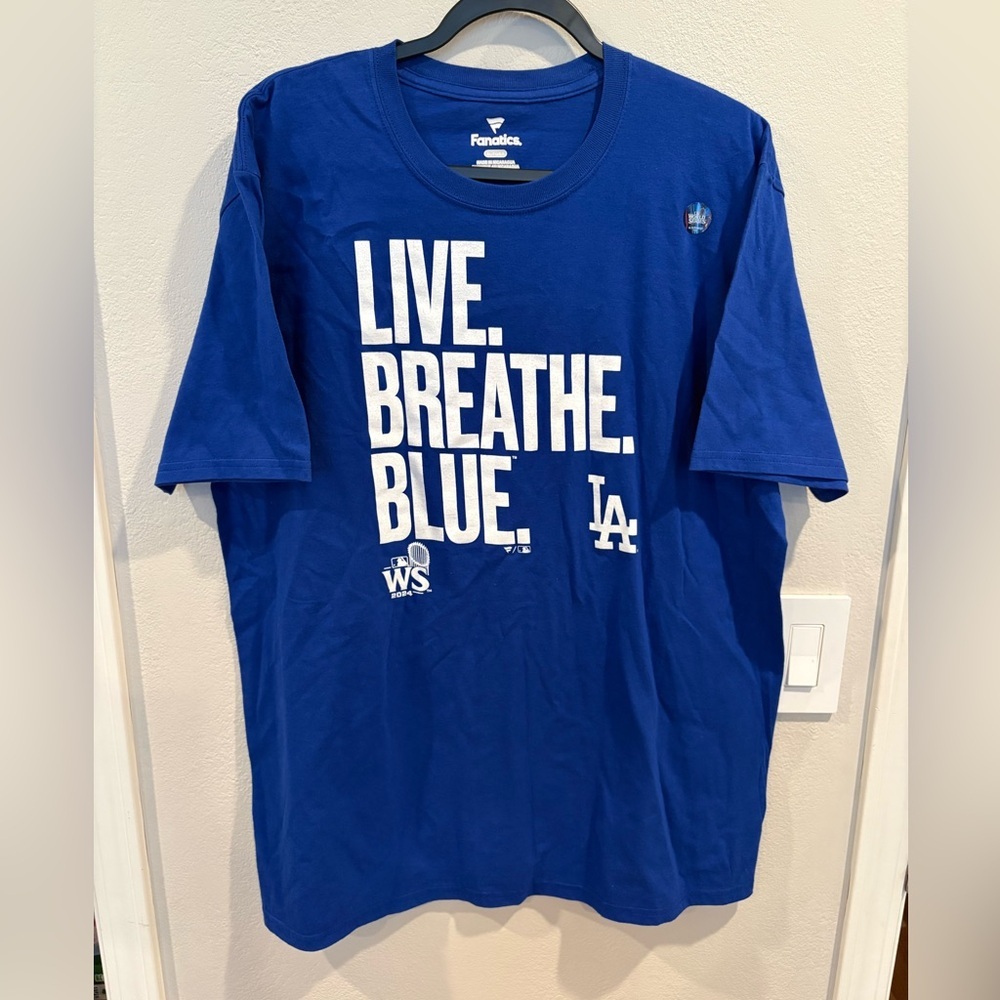 Fanatics Los Angeles Dodgers World Series Royal Blue T-shirt Men’s Size XL NWOT - Picture 4 of 10